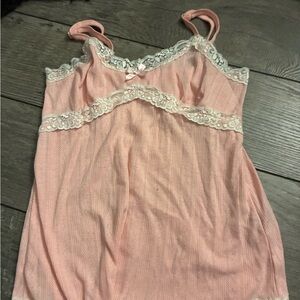 Pink Lace Trim Camisole